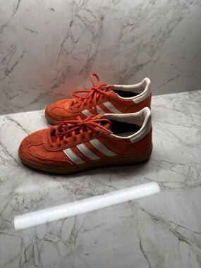 adidas Orange sambas with White Stripes
